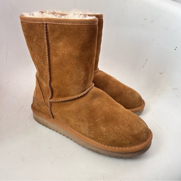 KOOLABURRA BY UGG Koola Short Women Size 8 Chestnut Brown Sherpa Lined Boots - Picture 5 of 11
